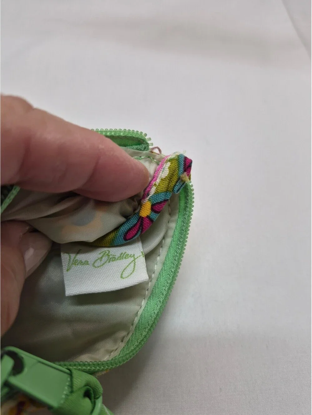 Vera Bradley Quilted Small Coin Purse with Green Paisley Pattern B447